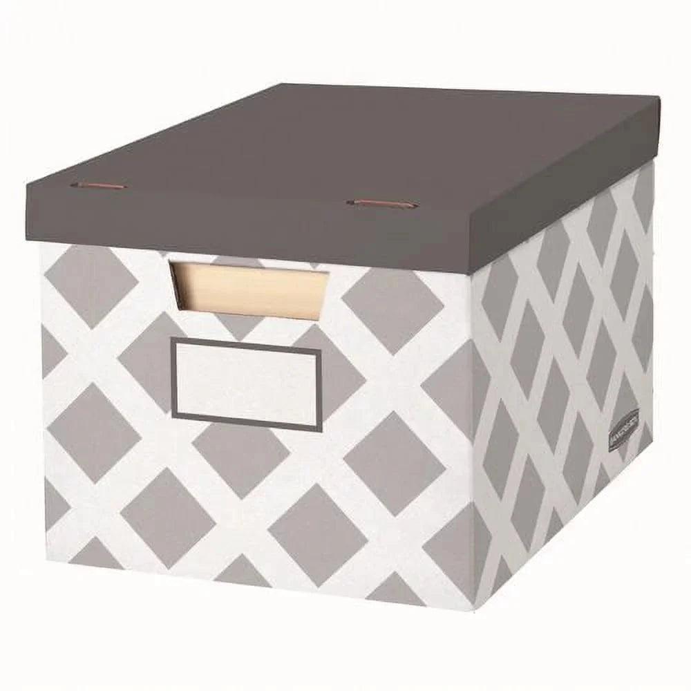Bankers Box 3-Count Decorative, Letter/Legal File Box, Grey, Diamond Design with Grey Lid - Amado Deals - wholesale and distributors with free shipping in United States Bankers Box 3-Count Decorative, Letter/Legal File Box, Grey, Diamond Design with Grey Lid - Amado Deals - wholesale and distributors with free shipping in United States